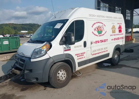 2018 Ram Promaster 1500 High Roof 136 Wb from USA, damaged, VIN 3C6TRVBG0JE157988